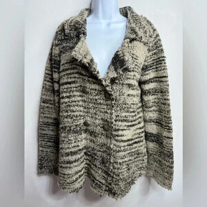 Free People Zebra Yarn Double Breasted Knit
Cardigan Wool Blend Size Medium